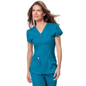 KOI Blusón stretch azul caribe estilo Mackenzie / 204-78